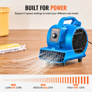 Load image into Gallery viewer, Amocart Floor Blower 1360 RPM 600 CFM Air Mover for Drying and Cooling Portable Dryer for Janitorial Home Plumbing Commercial