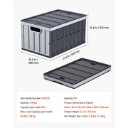 Load image into Gallery viewer, SucceBuy 2/3Packs 65L Plastic Collapsible Storage Bins Stackable Folding Crates Containers Space-Saving Basket for Home Organize