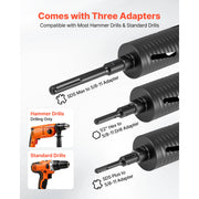 Bild in Galerie-Viewer laden, Amocart Core Drill Bit Internal Thread Diamond Dry Coring Bit w 3 Adapters Pilot Drill and Hex Wrench for Concrete Red Bricks