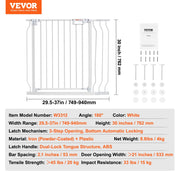 Charger l'image dans la visionneuse de galerie, Amocart Baby Gate 28/30/36 Inches High Dog Gate Easy Step Walk Thru Child Pet Security Pressure Mount Kit Wall Cups Doorways