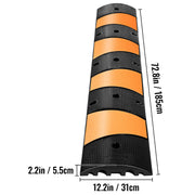 Load image into Gallery viewer, Amocart Rubber Speed Bump 2 Channel Speed Bump Hump 72.8x12.2x2.2 Garage Cable Ramp for Asphalt Concrete Gravel Driveway-6 FT