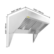 Bild in Galerie-Viewer laden, Amocart 4/5/6/7/8/9FT Commercial Exhaust 201 Stainless Steel Concession Hood Under Cabinet Range Hood Kitchen Vent Hood Sliver