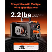 Bild in Galerie-Viewer laden, SucceBuy MIG Welder 130Amp Synergic Mig Welding Machine Gasless Flux Core Welder Portable Mig Welder with Digital Display Screen
