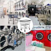 Load image into Gallery viewer, SucceBuy Commercial Wire Laundry Cart Laundry Basket 2.5/4.5 Bushel Heavy Duty with 4Inch Wheels for Home Bathroom Laundry Rooms