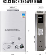 Load image into Gallery viewer, 18L/4.8Gallon Tankless Water Heater 4.8GPM High Efficient Natural Gas & LPG Propane RV Instant Boiler