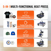 Load image into Gallery viewer, SucceBuy Heat Press Machine Heat Transfer Machine 30oz Tumbler Press 360° Swing Away Digital T-Shirt Pressing Coating