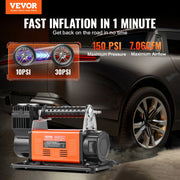 Charger l'image dans la visionneuse de galerie, Amocart 12V Portable Tire Inflator 7.06CFM Heavy Duty Air Compressor 150PSI Offroad Air Pump with Adapters for Car SUV RV Truck