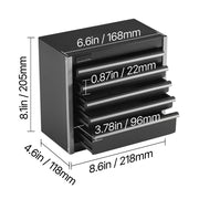 Charger l'image dans la visionneuse de galerie, Amocart 5-Drawer 8.6in Metal Tool Box Red/Black Portable Small Tool Chest with PP Feet Pads for Garage Workshop Tools Storage