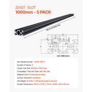 Charger l'image dans la visionneuse de galerie, Amocart Linear Rail 4-5 PCS 1000mm/1200mm/1500mm/2000mm T Slot 2040 Aluminum Extrusion Profile for 3D Printer, CNC Machine DIY