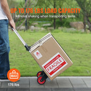 Charger l'image dans la visionneuse de galerie, Amocart 176 lbs Folding Hand Truck Dolly Aluminum Stair Climbing Cart with Telescoping Handle Luggage Trolley for Home Shopping