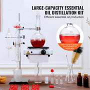 Bild in Galerie-Viewer laden, Amocart Essential Oil Distillation Kit 500ml 2L Distillation Apparatus 3.3 Boro Lab Glassware Distillation Kit w/ Heat Plate