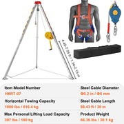 Bild in Galerie-Viewer laden, Amocart 1800/2600 lbs Confined Space Tripod Kit Winch Confined Space Rescue Tripod Fall Protection For Confined Spaces