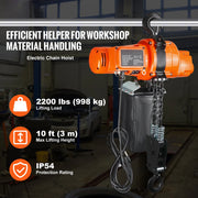 Bild in Galerie-Viewer laden, Amocart 2200 lbs Electric Chain Hoist Single Phase Overhead Lifting Crane with Chain 10 ft Wired Remote Control for Garage