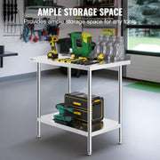 Load image into Gallery viewer, Amocart Stainless Steel Work Table Commercial Heavy Duty Food Prep Worktable with Adjustable Height for Restaurant Home