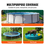 Bild in Galerie-Viewer laden, Amocart 18/15Ft Round Pool Cover Solar Covers for Above Ground Pools Safety Pool Cover with Drawstring Design Black