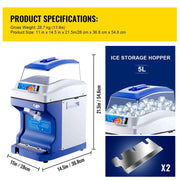 Bild in Galerie-Viewer laden, Amocart Commercial Ice Shaver Crusher 441LBS/H with 11LBS Hopper Electric Snow Cone Maker For Parties Events Snack Bar