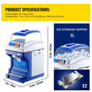 Charger l'image dans la visionneuse de galerie, Amocart Commercial Ice Shaver Crusher 441LBS/H with 11LBS Hopper Electric Snow Cone Maker For Parties Events Snack Bar