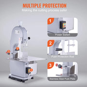 Charger l'image dans la visionneuse de galerie, Amocart Commercial Electric Meat Bone Saw Machine 1500W Stainless Steel Blade Bone Bandsaw Machine Workbench Countertop Bone