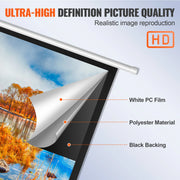 Bild in Galerie-Viewer laden, Amocart Manual Pull Down Projector Screen 100 inch 16:9 4K 1080 HD Retractable Projector Screen for Family Home Office Theater