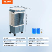 Bild in Galerie-Viewer laden, Amocart Evaporative Air Cooler Oscillating Swamp Cooler with Adjustable 3 Speeds and 12 H Timer Portable for Indoor Outdoor Use