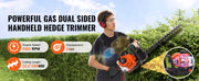 Bild in Galerie-Viewer laden, Amocart 23.2-inch 26CC 2 Cycle Gas Hedge Trimmer Gas Powered Handheld Hedge Trimmer 180° Adjustable for Trimming Shrubs Bushes