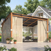 Load image into Gallery viewer, Hard Top Lean-to Gazebo Pergola Curtains & Netting Wall-Mounted Patio Deck Awning, Custom
