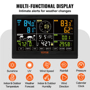 Bild in Galerie-Viewer laden, Amocart 7-in-1 Wireless Weather Station 7.5in Large Color Display Digital Home Weather Station for Forecast Data, Alarm, Alerts