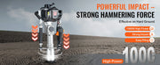 Bild in Galerie-Viewer laden, Amocart 37.77cc Gas-Powered T Post Driver 4-Stroke Engine Gasoline Fence Piling Pounder with 3 Post Driving Head(45/55/88 mm)