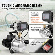 Charger l'image dans la visionneuse de galerie, Amocart Shallow Well Pump Portable Sprinkler Booster Jet Pumps, Automatic Controller for Garden Lawn Irrigation Water Transfer