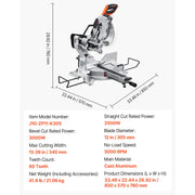 Bild in Galerie-Viewer laden, Amocart Sliding Compound Miter Saw 12-Inch Blade 15Amp Motor 60-Tooth Corded Double Bevel Sliding Miter Saw LED Alignment