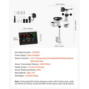 Charger l'image dans la visionneuse de galerie, Amocart 5-in-1 Wireless Weather Station 7.5-Inch VA Display Solar Powered Outdoor Sensor, Rain Gauge&Weather Forecast, No WiFi