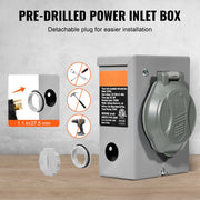 Bild in Galerie-Viewer laden, Amocart 50Amp Generator Cord & Power Inlet Box Kit NEMA 14-50P/SS2-50R STW 6/3+8/1 AWG Power Cord with Lock Connector for RV