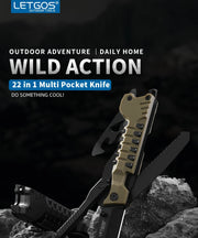 Load image into Gallery viewer, LETGOS Pocket Folding Knife, 22 in 1,Survival Gear EDC Rescue Tool with nylon sheath, Emergency, Camping, Hunting, Gift for dad