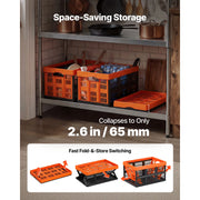 Load image into Gallery viewer, SucceBuy 45L 6PCS Plastic Collapsible Storage Bins with Handles Stackable Folding Storage Crates Containers for Home Organizing