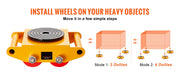 Charger l'image dans la visionneuse de galerie, Amocart 6/8/12T Machinery Skate Dolly Industrial Mover with 4 PU Wheels & 360° Non-Slip Cap for Warehouse Workshop Factory