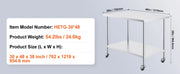 Charger l'image dans la visionneuse de galerie, Amocart Stainless Steel Work Table 500 LBS Load Capacity w/4 Wheels 3 Adjustable Height Levels Heavy Duty Food Prep Worktable