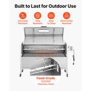 Charger l'image dans la visionneuse de galerie, Amocart 46/52 Inch Stainless Steel Rotisserie Grill Outdoor BBQ Pig Lamb Charcoal Spit Roaster Kit