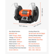 Load image into Gallery viewer, Amocart Bench Grinder 8-inch Single Speed Bench Grinder with Induction Motor Adjustable Eye Shield for Fast Sharpening Grinding