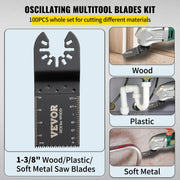 Bild in Galerie-Viewer laden, Amocart 100PCS Oscillating Saw Blades Quick Release Multitool Blades Kit HCS Tool Blades Cut Cutter for Wood Plastic Metal Nail