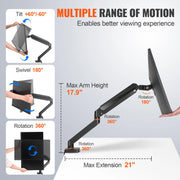 Charger l'image dans la visionneuse de galerie, Amocart Single/ Dual/ Triple Monitor Mount for Screens Gas Spring Monitor Arm Desk Mount with C-Clamp and Grommet Mounting Base