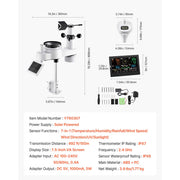 Bild in Galerie-Viewer laden, Amocart 7-in-1 Wi-Fi Weather Station 7.5-in Display with APP & Pool Thermometer, Weather Forecast, Wind Speed, Pool Temperature