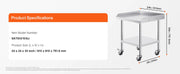 Load image into Gallery viewer, Amocart Stainless Steel Work Table Commercial Food Prep Worktable with 4 Wheels Heavy Duty Prep Worktable for Restaurant Home