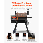 Bild in Galerie-Viewer laden, WiFi App-Controlled Pellet Grill, Amocart BBQ Smoker with LCD Controller for Camping