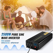Load image into Gallery viewer, Amocart Pure Sine Wave Power Inverter 2500W/3500W/5000W 12V DC to 120V AC Aluminum Alloy LCD Screen & LED Indicators Power Use