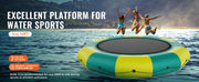 Charger l'image dans la visionneuse de galerie, Amocart 12ft Inflatable Water Bouncer Recreational Water Trampoline Portable Bounce Swim Platform with Slide 3-Step Ladder