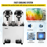 Charger l'image dans la visionneuse de galerie, Amocart 2x6L Commercial Beverage Slush Machine Frozen Drink Juice Dispenser Ice-Cool Smoothie Maker Equipment for Restaurant