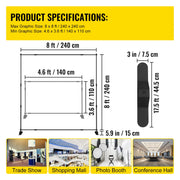 Charger l'image dans la visionneuse de galerie, Amocart 2.4x2.4M Backdrop Background Stand Adjustable Telescopic Backdrop Banner Stand for Photocall Video Wedding Event Party
