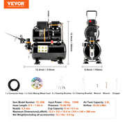 Bild in Galerie-Viewer laden, Amocart Airbrush Kit, Dual Fan Air Compressor Professional Airbrushing System Kit Airbrushes Mixing Wheel Cleaning Brush Set