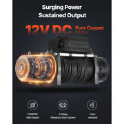 Charger l'image dans la visionneuse de galerie, SucceBuy 13500 lbs Electric Winch 12V Synthetic Rope Car Winch with Wired Wireless Control for Towing SUV Off-Road Jeep Trailer