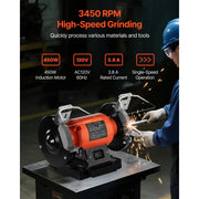 Bild in Galerie-Viewer laden, Amocart Bench Grinder 6inch Single Speed Bench Grinder High-Speed Table Grinders with Induction Motor 36/60-Grit Grinding Wheel